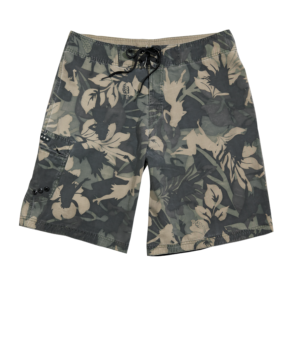 Hulaflage Camo Green Mens Board Shorts