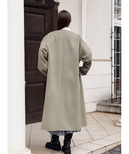 COEL（コエル）の「ストール付きリバーコート（ノーカラーコート
