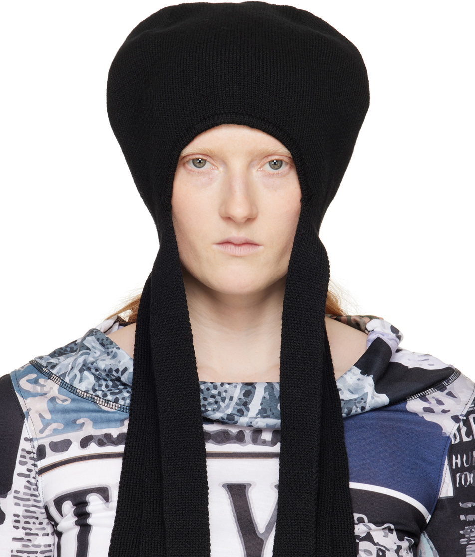 VeniceW Black Reversible Beanie VeniceW