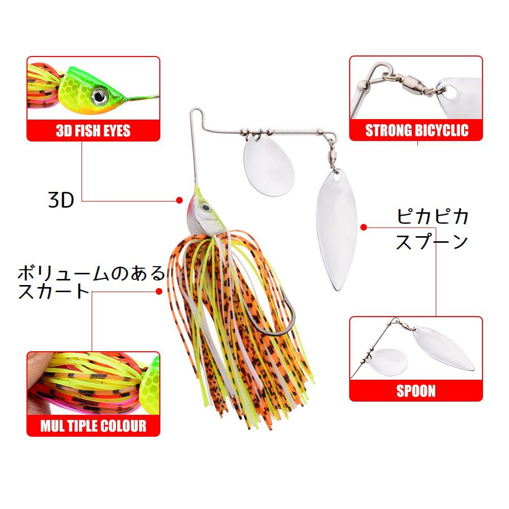 楽天市場】送料無料 スピナーベイトルアー ハードルアー フィッシング