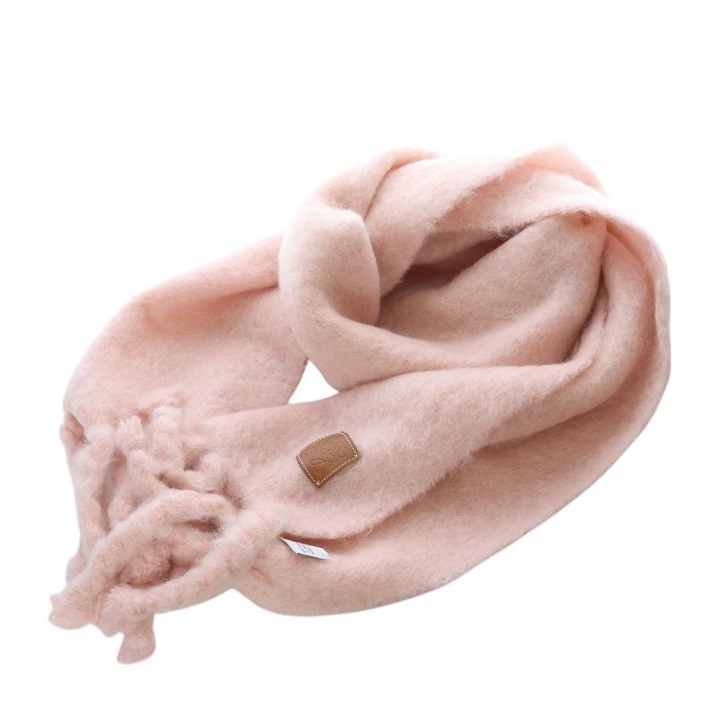 LOEWE（ロエベ） モヘヤ アナグラム 大判 マフラー ピンク /SR25 □OH