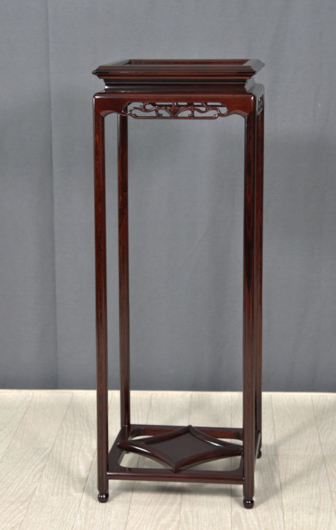 花台:紫檀 日本製 角高卓 H56cm no.8793 / 唐木家具OSAKA