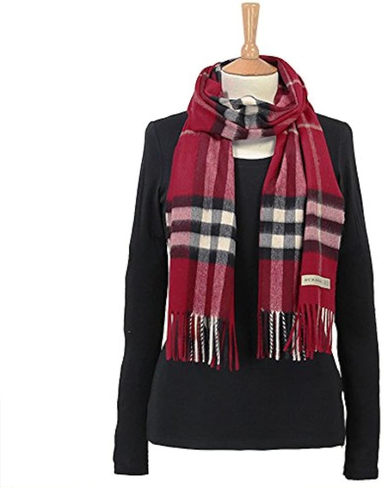 Amazon | [BURBERRY] [バーバリー] カシミアマフラー パレードレッド