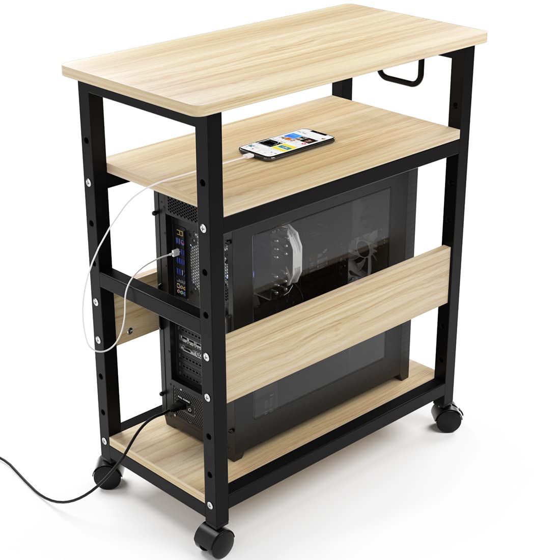 Amazon.co.jp: パソコンワゴン pcワゴン キャスター付き デスク 3段