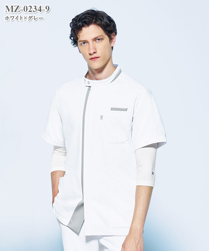 ミズノ男子ケーシージャケット半袖[チトセ製品] MZ-0234｜THS-白衣通販