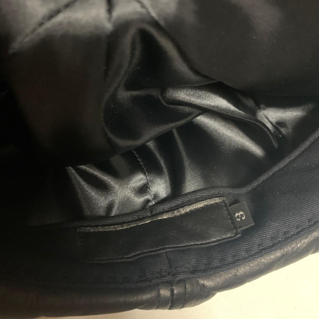 【美品】バックラッシュ　backlash レザーキャスケット サイズ3 ブラック