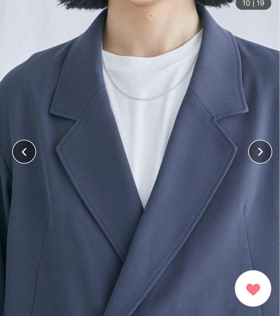 着用数回　PUBLIC TOKYO AQUA WOOLカルゼダブルジャケット　M