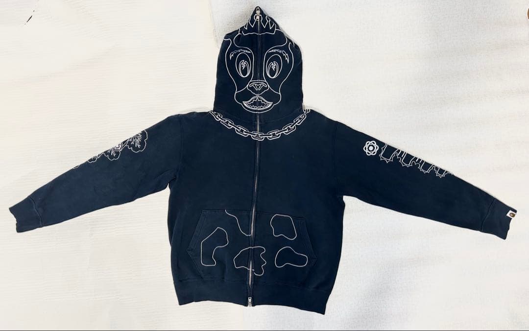 A BATHING APE ネイビーパーカー M A BATHING APE（アベイシングエイプ）の「A BATHING APE RELAXED FIT