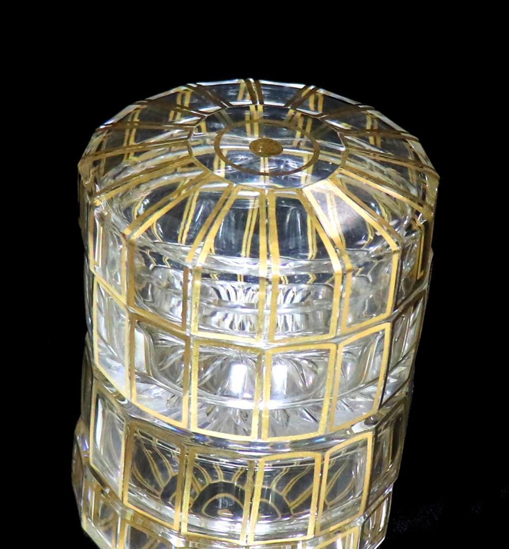 オールド・バカラ 究極の逸品 1910年頃 多面体切子24金彩装飾蓋物 ゴールド オールド・バカラ 究極の逸品 1910年頃 多面体切子24金彩装飾蓋物