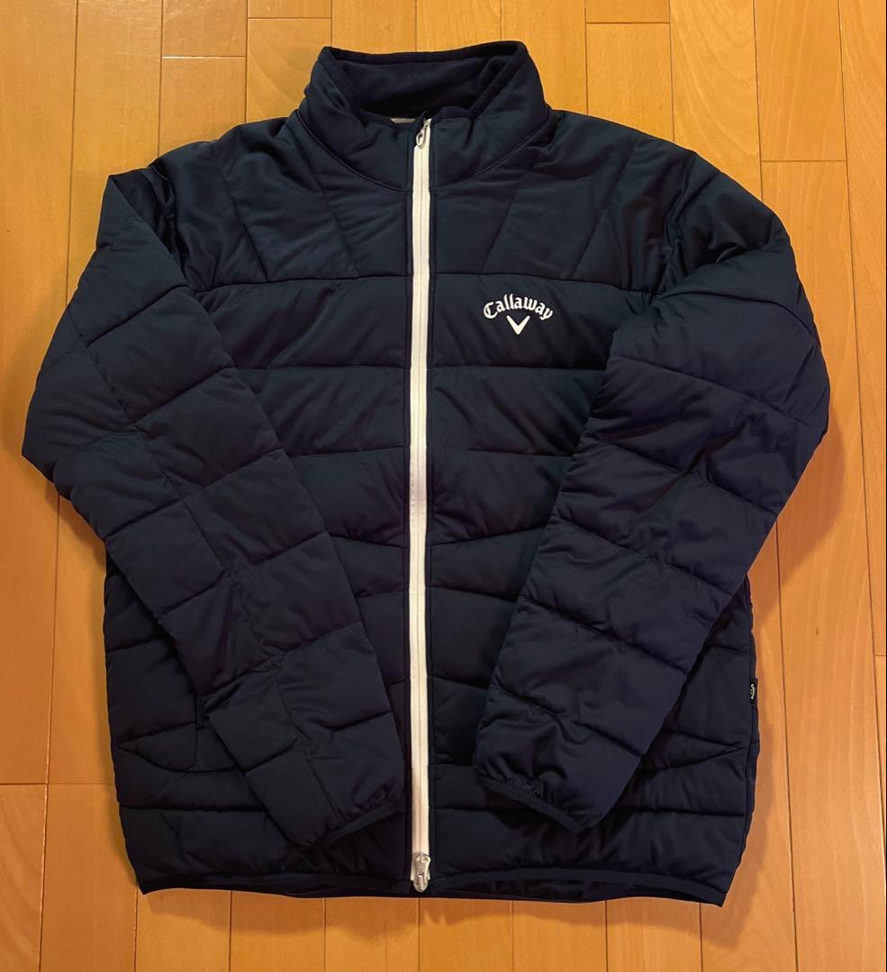 【美品】Callaway ネイビーキルティングジャケット Lサイズ キャロウェイ Callaway】キャロウェイ キルティングジャケット ワンポイントロゴ